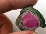 21x24mm Rare Watermelon Tourmaline Rough Slice, OOAK Watermelon Tourmaline Slice