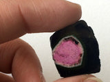 18.5x22mm Rare Watermelon Tourmaline Rough Slice, OOAK Slice For Jewelry