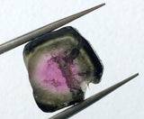 12.5x13.5mm Rare Watermelon Tourmaline Rough Slice, OOAK Tourmaline Slice