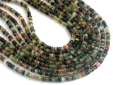 4mm Multi Tourmaline Plain Button Beads, Shaded Multi Tourmaline Plain Rondelle