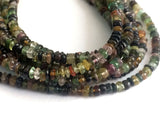 4mm Multi Tourmaline Plain Button Beads, Shaded Multi Tourmaline Plain Rondelle