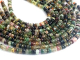 4mm Multi Tourmaline Plain Button Beads, Shaded Multi Tourmaline Plain Rondelle