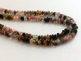 4-5mm Multi Tourmaline Plain Button Beads, Shaded Multi Tourmaline 13 Inch Plain