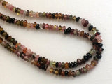 4-5mm Multi Tourmaline Plain Button Beads, Shaded Multi Tourmaline 13 Inch Plain