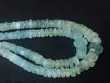 6-9 mm Rare Aquamarine Faceted Tyre Beads, Natural Aquamarine Beads, Aquamarine