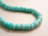 7-9.5mm Blue Opal Beads, Natural Blue Opal Plain Smooth Tyre Beads, Blue Opal