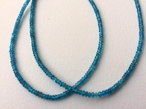Natural Blue Apatite Gemstone Rondelle Faceted Beads Natural Blue Apatite Gemstone Rondelle Faceted Beads