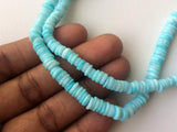 5-5.5mm Blue Opal Beads, Natural Blue Opal Plain Smooth Tyre Beads, Blue Opal