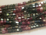 4.5-5mm Multi Tourmaline Plain Cubes, Natural Multi Tourmaline Plain Box Beads