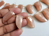 11x24 mm Peach Moonstone Faceted Horn Shape Beads, Natural Peach Moonstone Fancy