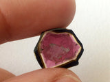 14.5mm Rare Watermelon Tourmaline Rough Slice, OOAK Watermelon Tourmaline Slice