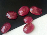 6.5x7.9mm-8.5x10.7mm Ruby Glass Filled Faceted Oval Cabochons, Ruby Flat Back