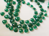 12-19 mm Green Onyx Faceted Heart Beads, Natural Green Onyx Heart Briolettes