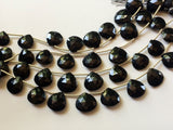 13-16 mm Black Onyx Faceted Heart Beads, Natural Black Onyx Heart Briolettes