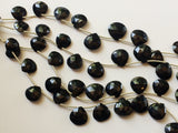 13-16 mm Black Onyx Faceted Heart Beads, Natural Black Onyx Heart Briolettes