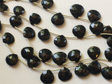 13-16 mm Black Onyx Faceted Heart Beads, Natural Black Onyx Heart Briolettes