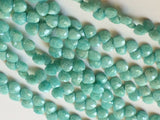 8.5 mm Amazonite Faceted Heart Beads, Natural Amazonite Sea Foam Briolettes