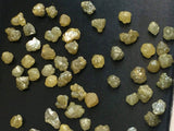 3-5mm Yellow Rough Diamond Rondelles For Jewelry, Conflict Free (4Pc To 12Pc)