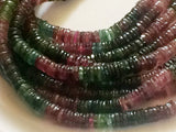 6.5-7mm Multi Tourmaline Tyres, Natural Multi Tourmaline Spacer Beads, Multi