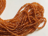 3.5mm Fanta Garnet Faceted Rondelle Beads, Natural Orange Garnet Beads, Fanta