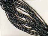 4mm Mystic Black Spinel Micro Faceted Rondelle Beads, 13 Inches Black Spinel