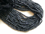 4mm Mystic Black Spinel Micro Faceted Rondelle Beads, 13 Inches Black Spinel