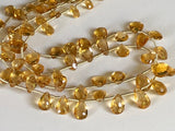 5x7 mm-7x9 mm Citrine Faceted Pear Bead, Natural Citrine Faceted Pear Briolettes