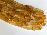 6-8 mm Citrine Heishi Bead, Natural Shaded Citrine Square Heishi Bead, Citrine