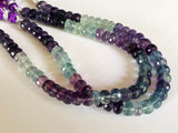 6.5-7mm Fluorite Faceted Rondelle Beads, Natural Multi Fluorite Beads, Fluorite