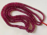 4-6mm Ruby Glass Filled Beads, Ruby Plain Spacer Beads, Ruby Plain Tyres, Ruby