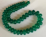 6-11mm Green Onyx Plain Rondlles, Natural Green Onyx Plain Button Rondelle Beads