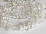 5x9 mm Crystal Quartz Faceted Tear Drops, Natural Crystal Quartz Faceted Drops