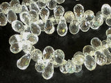 5x9 mm Crystal Quartz Faceted Tear Drops, Natural Crystal Quartz Faceted Drops