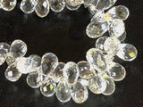 5x9 mm Crystal Quartz Faceted Tear Drops, Natural Crystal Quartz Faceted Drops