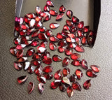 3.5x5mm - 5x6.5mm. Garnet Pear Cut Stone, Natural Faceted Garnet Stones