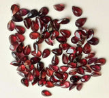 3.5x5mm - 5x6.5mm. Garnet Pear Cut Stone, Natural Faceted Garnet Stones