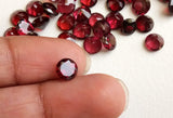 5-6mm Garnet Round Cut Stone, Natural Faceted Garnet Stones, Loose Garnet