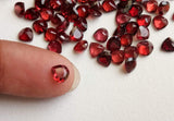 5mm Approx. Garnet Heart Cut Stone, Natural Faceted Garnet Stones, Loose Garnet