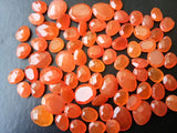 9mm Carnelian Rose Cut Cabochons, Carnelian Rose Cut Flat Back Cabochons