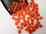 9mm Carnelian Rose Cut Cabochons, Carnelian Rose Cut Flat Back Cabochons