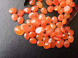 9mm Carnelian Rose Cut Cabochons, Carnelian Rose Cut Flat Back Cabochons