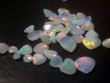 4-6mm Ethiopian Opal Faceted Heart Cut Stone, Fire Opal Faceted Heart Cut Stone