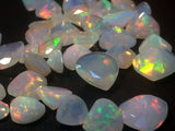 4-6mm Ethiopian Opal Faceted Heart Cut Stone, Fire Opal Faceted Heart Cut Stone