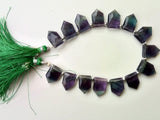 9x13 mm-11x17 mm Fluorite Faceted Shield Beads, Natural Fluorite Faceted Fancy