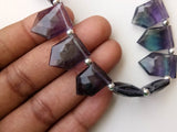 9x13 mm-11x17 mm Fluorite Faceted Shield Beads, Natural Fluorite Faceted Fancy