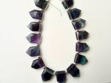 9x13 mm-11x17 mm Fluorite Faceted Shield Beads, Natural Fluorite Faceted Fancy