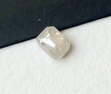 White OOAK Emerald Shaped Diamond, 0.43 Ct 3.6x4.8mm Rose Cut Diamond-PPD50