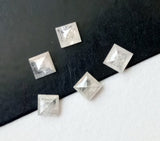 3.3-3.5mm White Princess Cut, Sparkling Faceted Diamond  For Jewelry  1 Pc