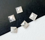 3.3-3.5mm White Princess Cut, Sparkling Faceted Diamond For Jewelry 1 Pc
