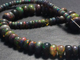 3.5-5mm Black Ethiopian Welo Opal Plain Rondelles,Black Ethiopian Opal Beads